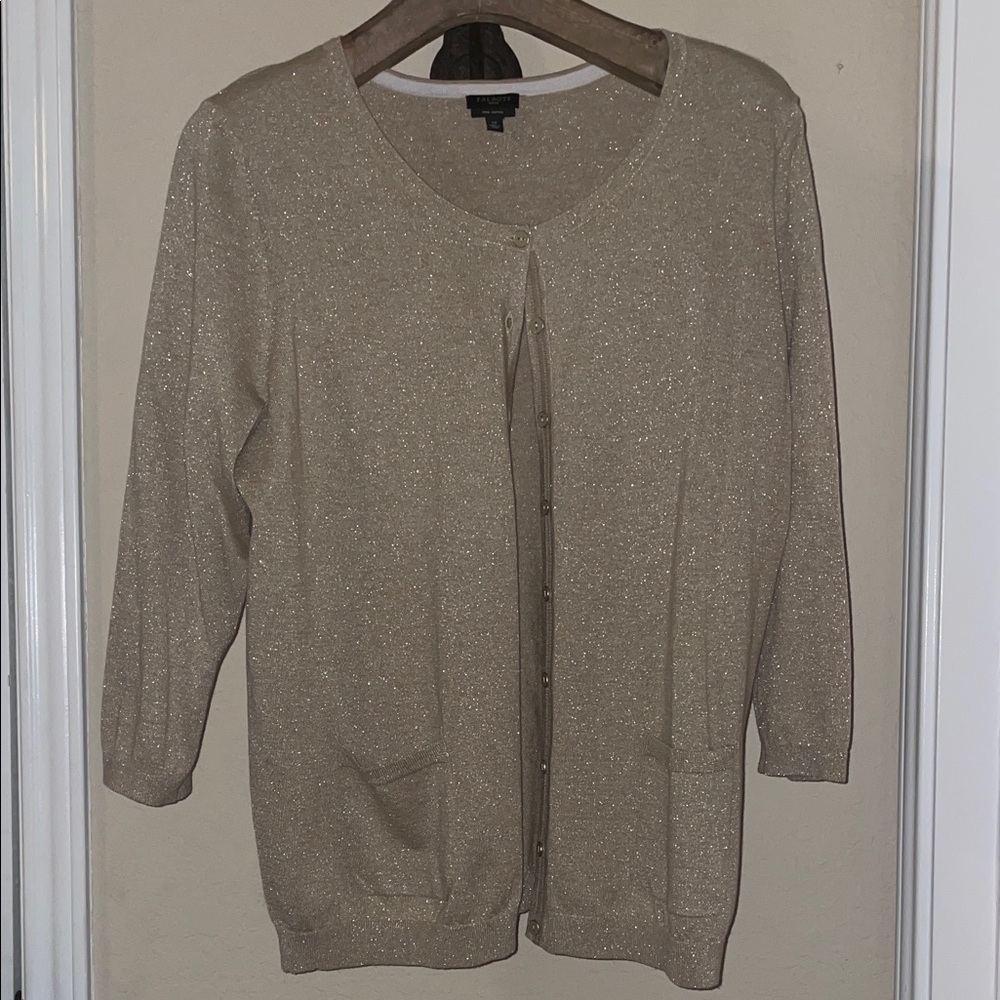 Talbots Shimmering Gold Cardigan